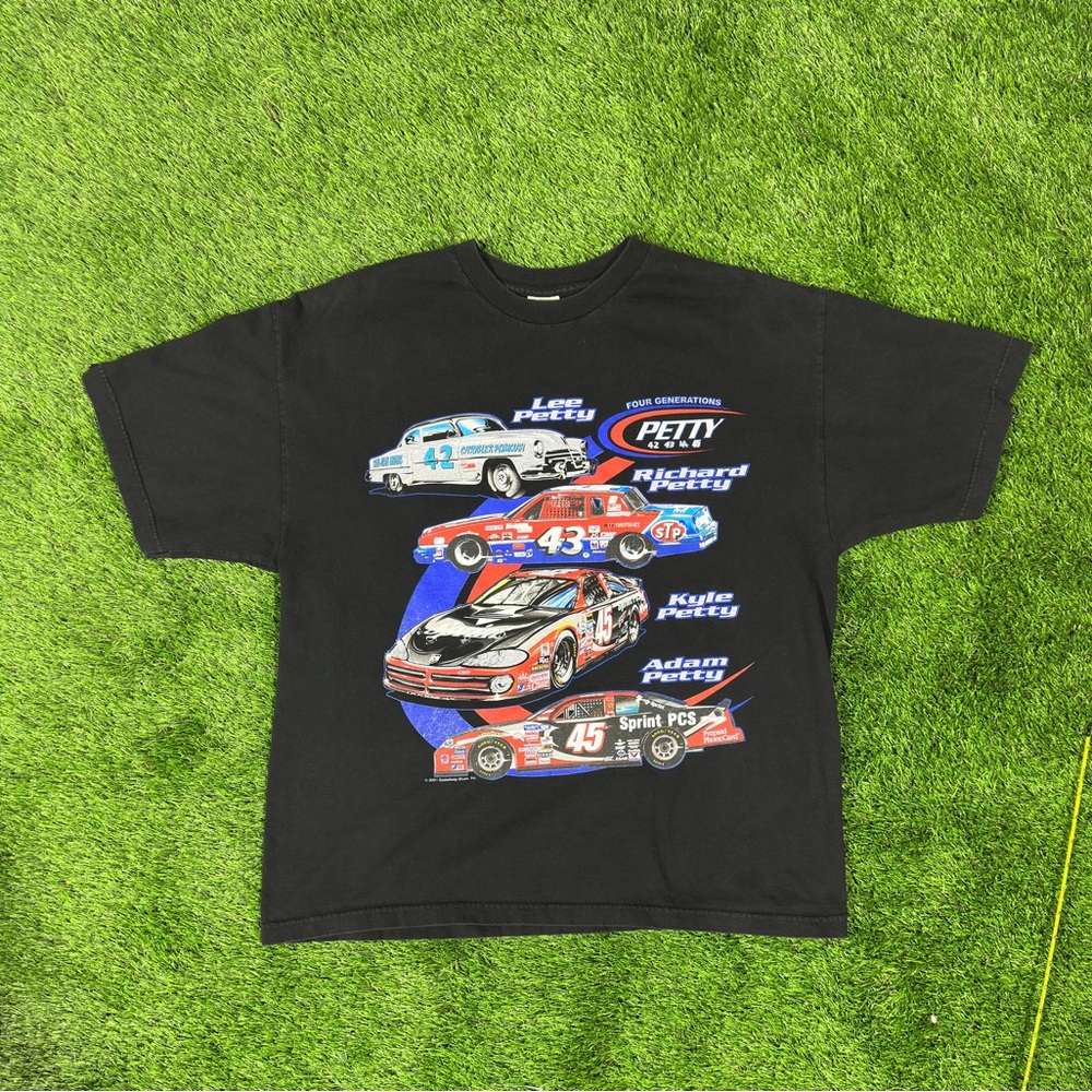 2001 RICHARD PETTY "FOUR GENERATIONS" 2-SIDED T-SHIRT - SIZE XXL - NASCAR